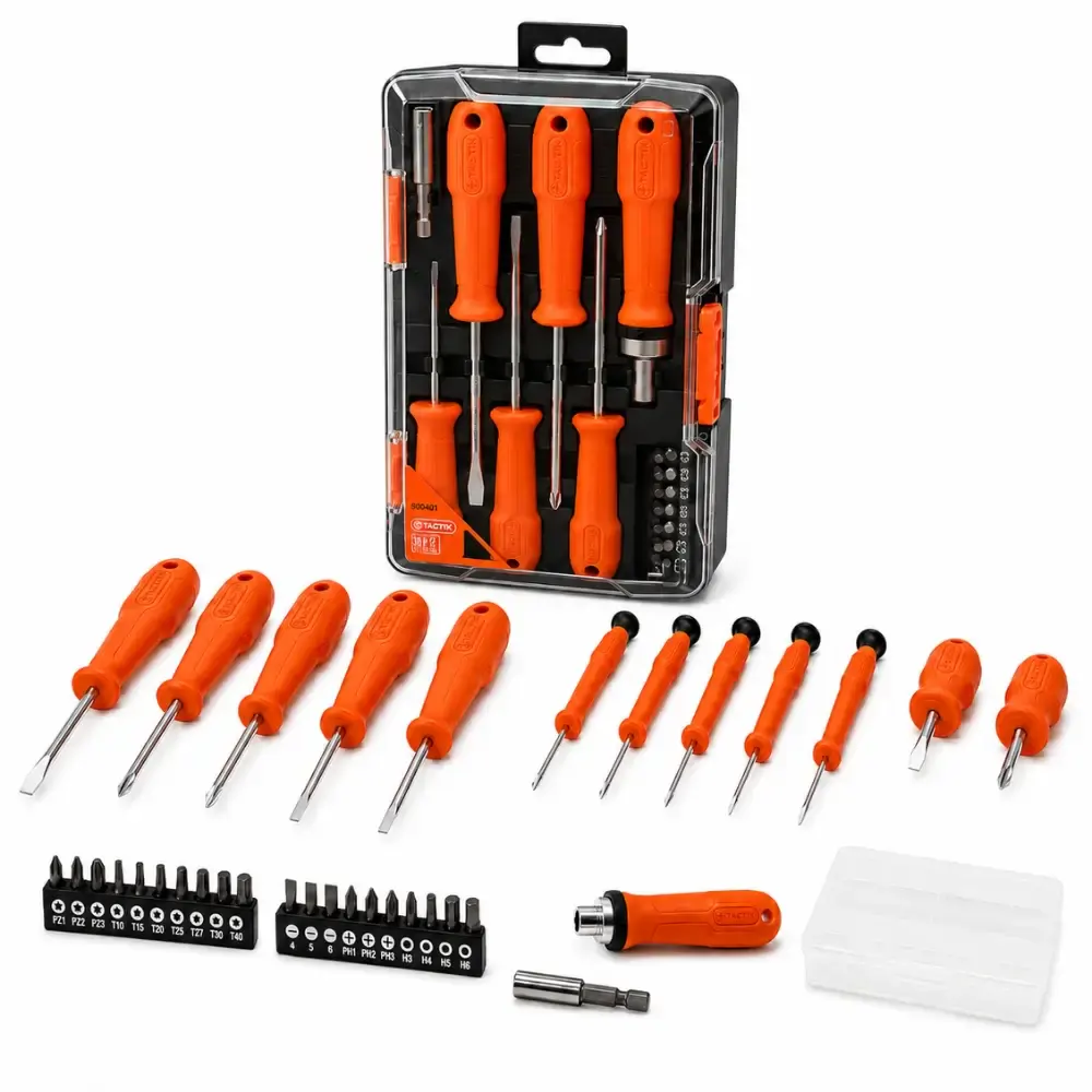 Jogo de chaves de fenda e bits kit com 34 peças 900401 Tactix