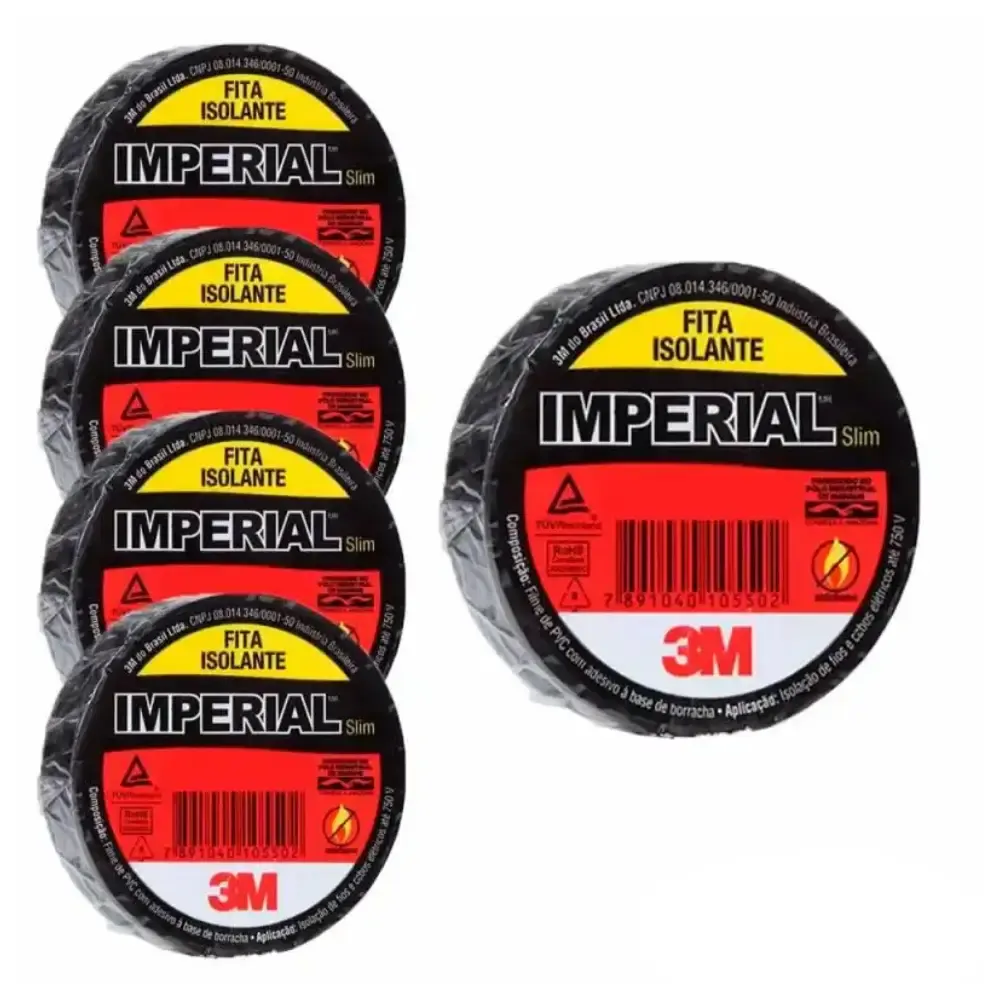 Fita isolante Imperial 20 metros kit com 5 unidades 3M — fotografia 4