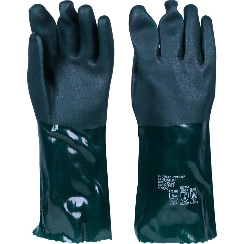Luva de pvc com forro poliéster 35CM g Worker