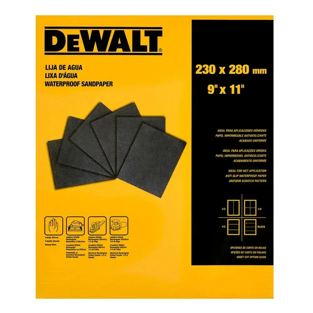 Lixa d' água óxido de alumínio 230X280MM grão 80 Dewalt — fotografia 6
