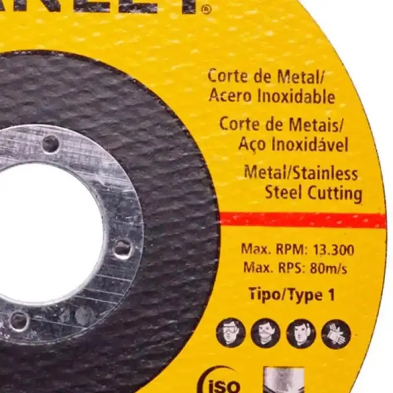 Disco de Corte Inox 4.1/2 POL x 1.0 MM Furo 7/8 POL STA8061 Combo 50 Peças STANLEY — fotografia 4