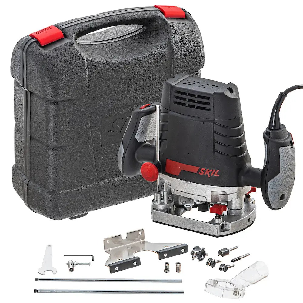 Tupia Skil 1831 1100W com 6 fresas, 3 pinças e 3 guias em maleta 110 V — fotografia 6