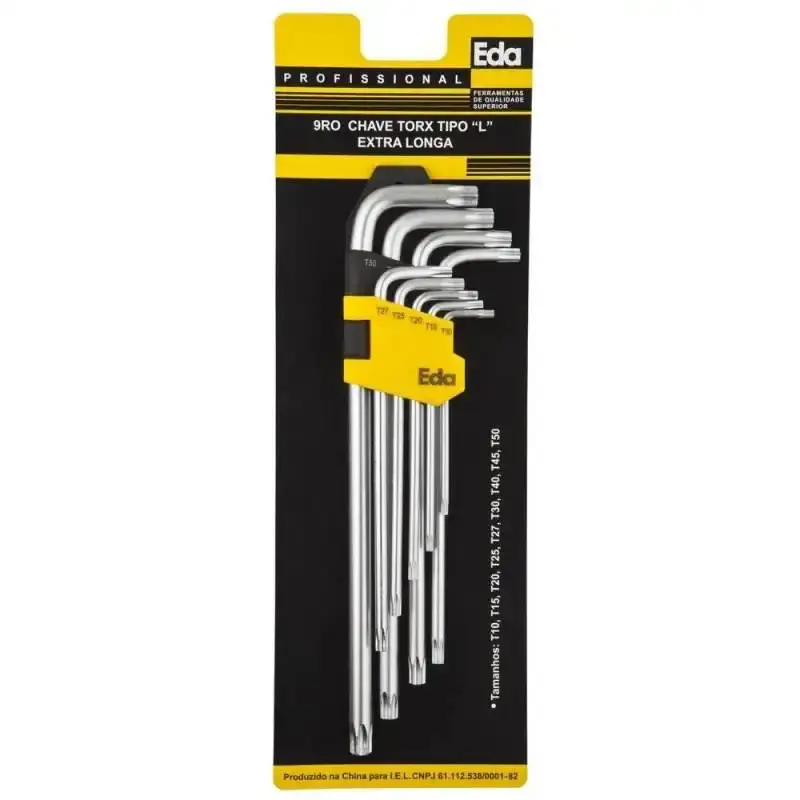 Jogo de chaves torx l jogo T10 a T50 9 peças 9RO Eda