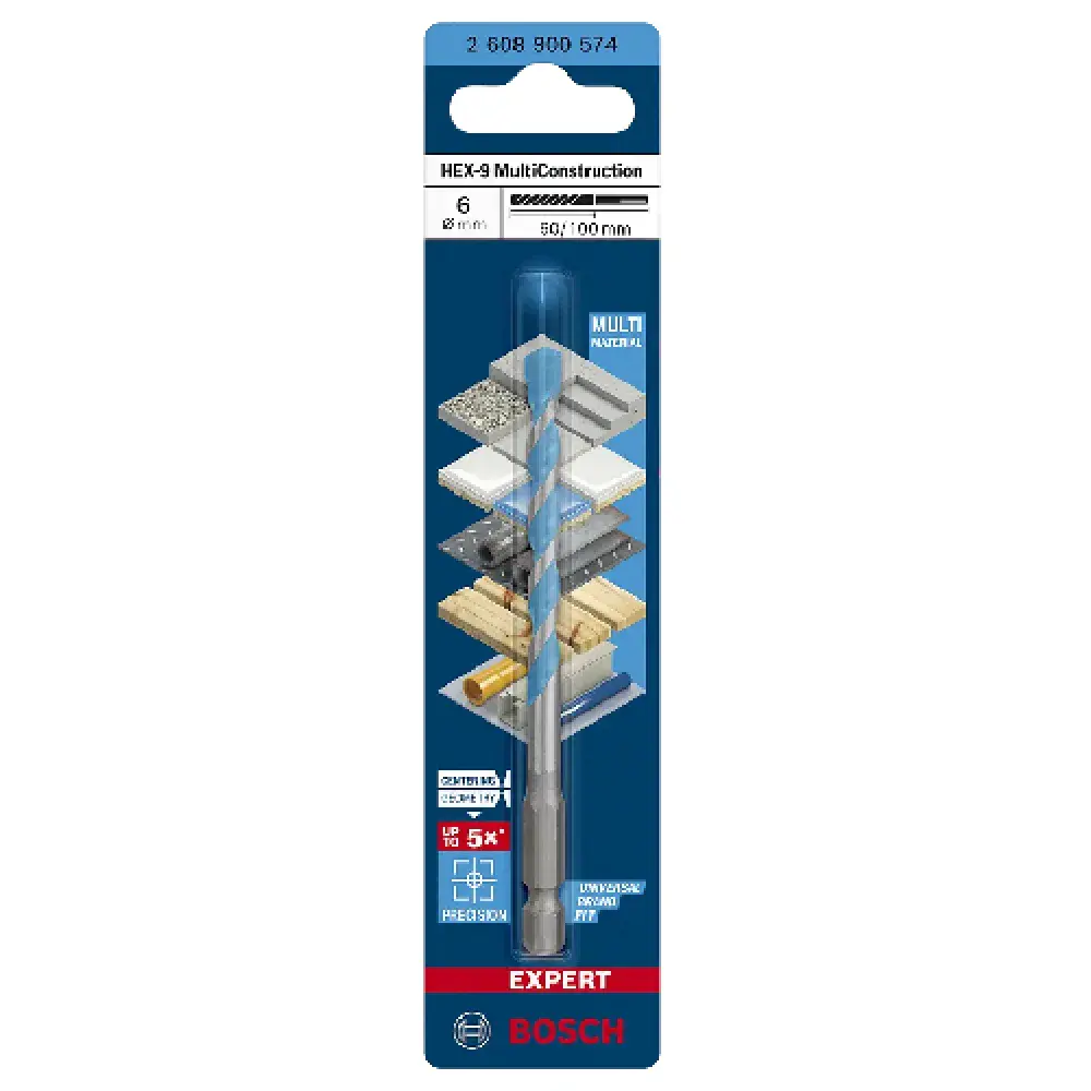 Broca HEX-9 6X60X100 multiconstruction Bosch — fotografia 3