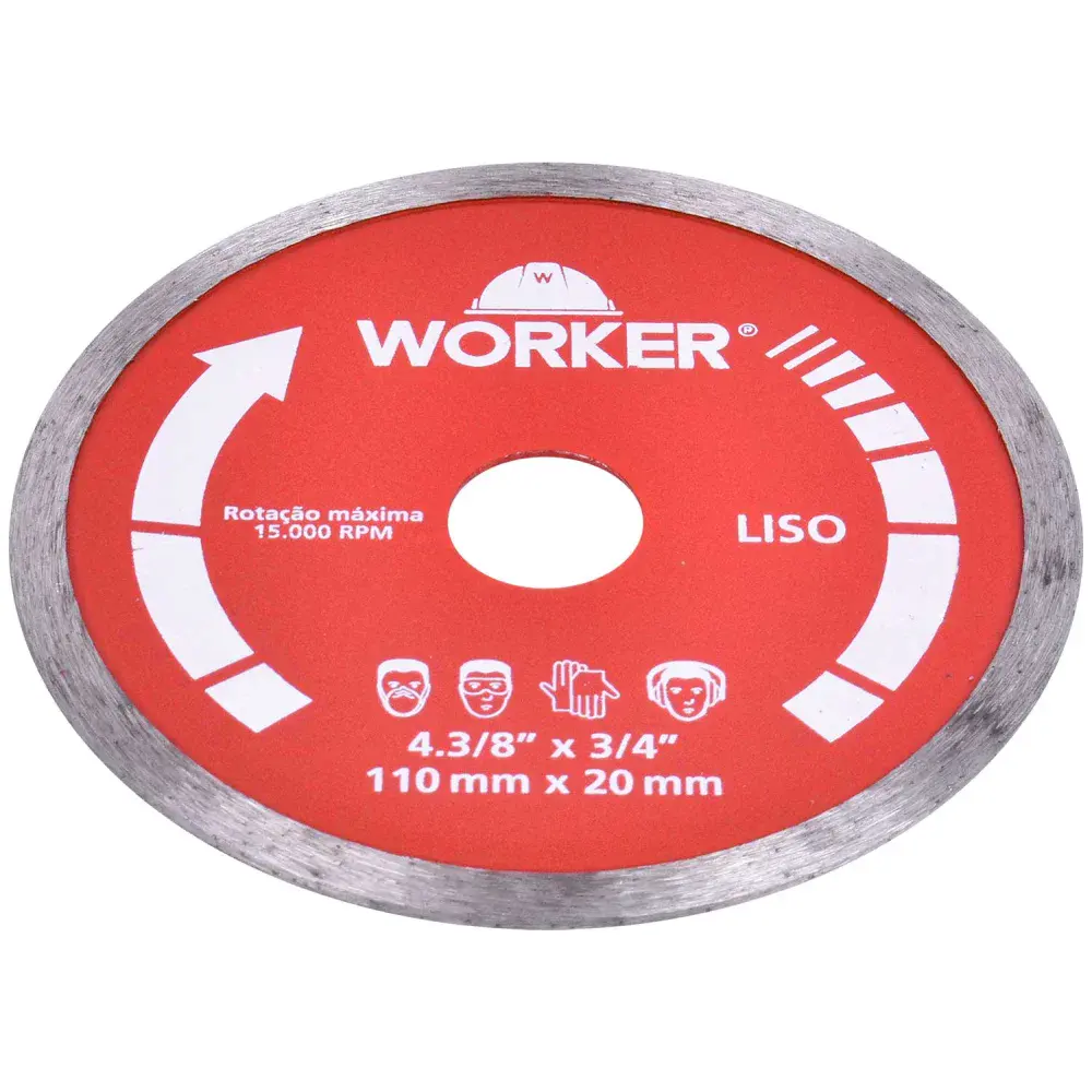 Disco diamantado liso 110MM x 20MM Worker — fotografia 3
