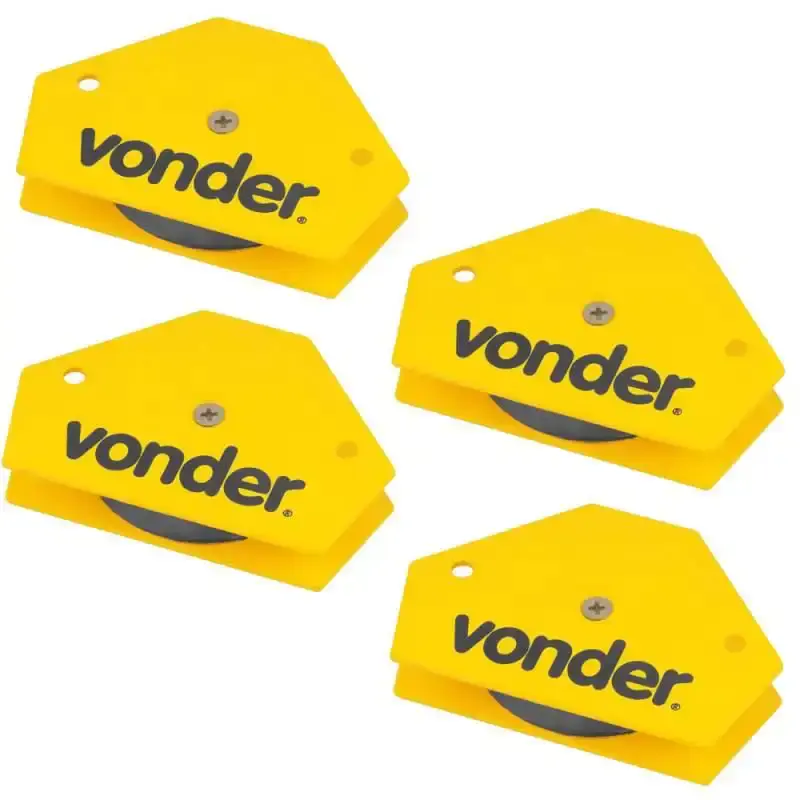 Esquadro Magnético Hexagonal para Soldador 10 KG Combo c/ 4 Peças VONDER — fotografia de referência