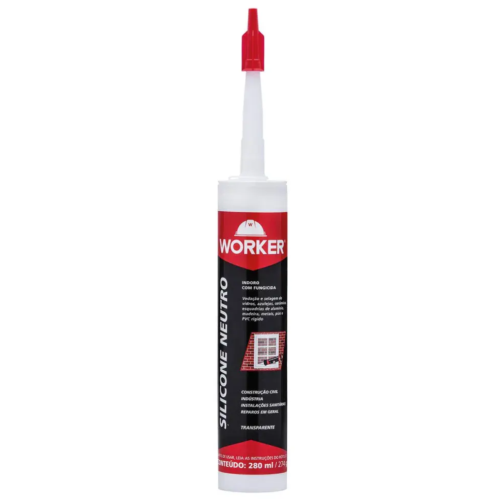 Silicone neutro Worker branco 280ML 350GR — fotografia de referência