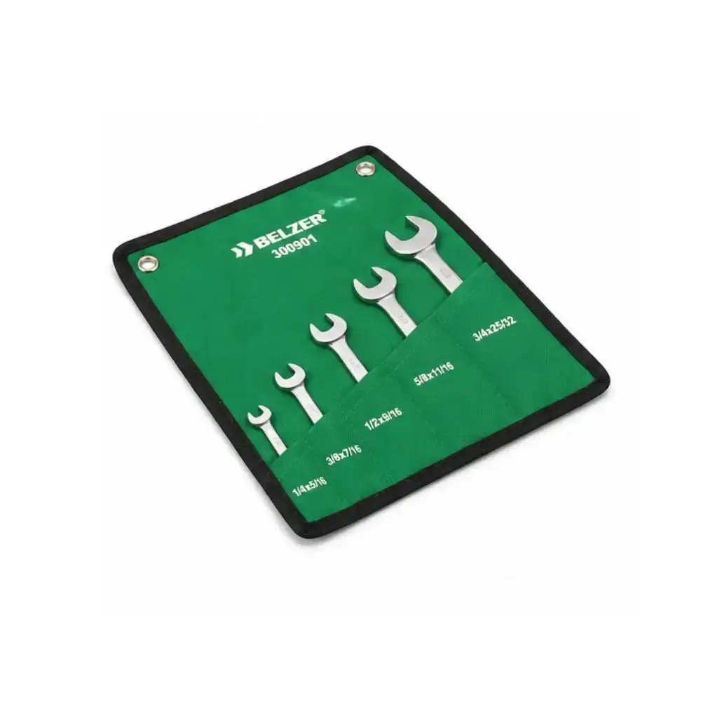 Jogo de chave fixa 1/4 a 3/4 POL 5 peças Belzer — fotografia 3