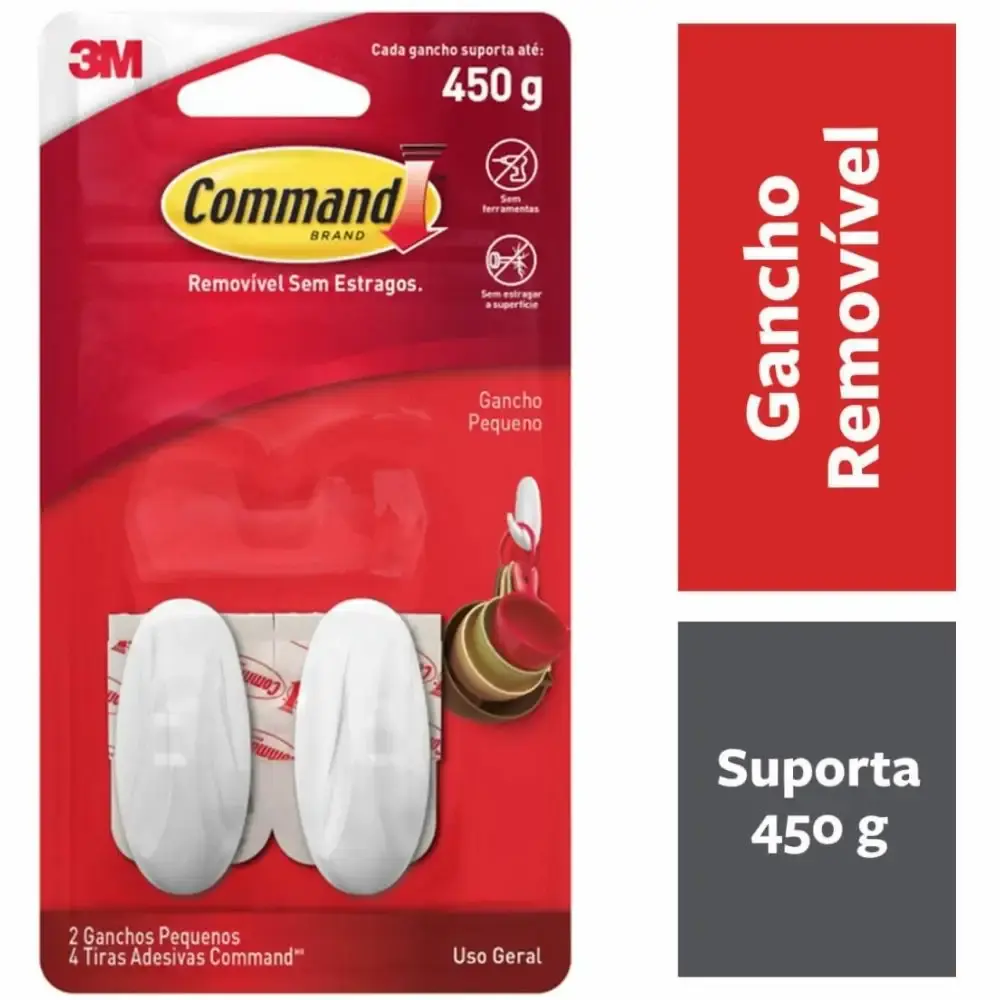 Gancho adesivo designer command pequeno com 2 unidades 3M — fotografia 5