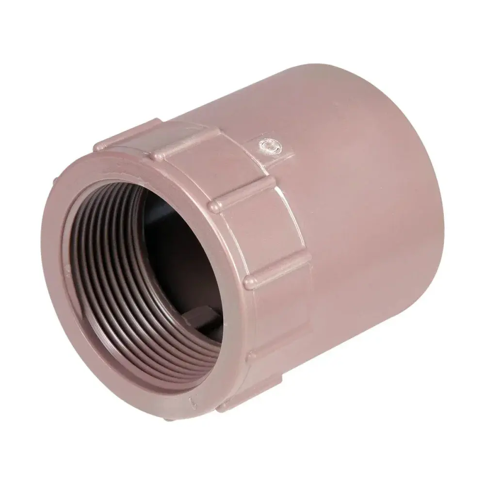 Luva pvc marrom soldável com rosca 1.1/2 x 50MM Amanco — fotografia 7