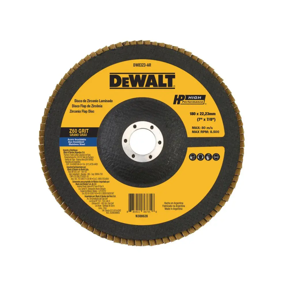 Disco de flap fibra cônico 7" x 7/8" G60 Dewalt