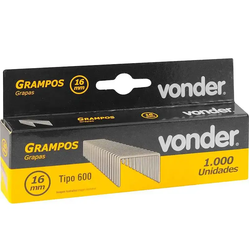 Grampo para grampeador pinador 16MM GPE 916 com 1000 peças Vonder — fotografia 4
