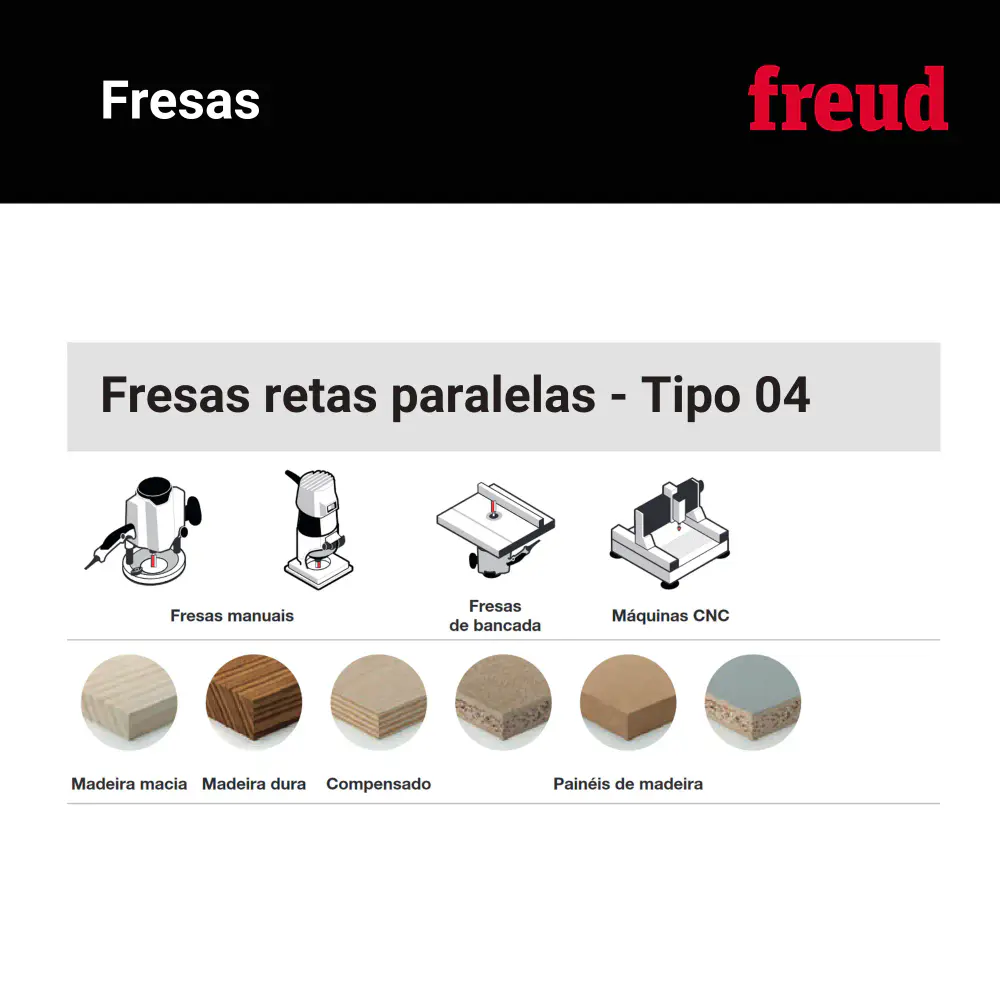 Fresa reta paralela corte de 11MM para tupia 04-10006P Freud — fotografia 6