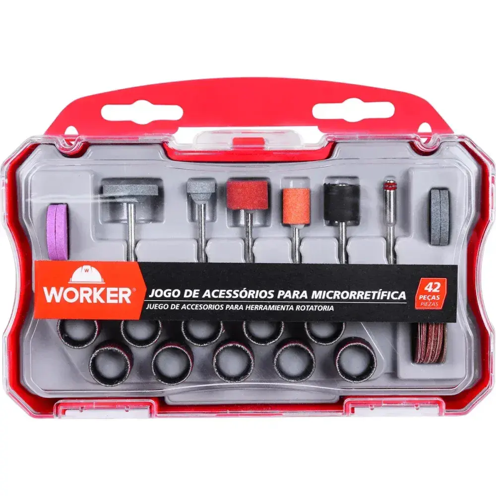 Jogo de acessórios para micro retífica 42 peç Worker — fotografia 5