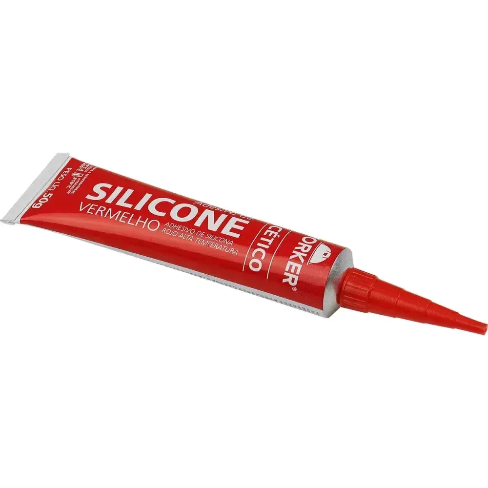 Silicone acético alta temperatura vermelho 50G Worker — fotografia 7