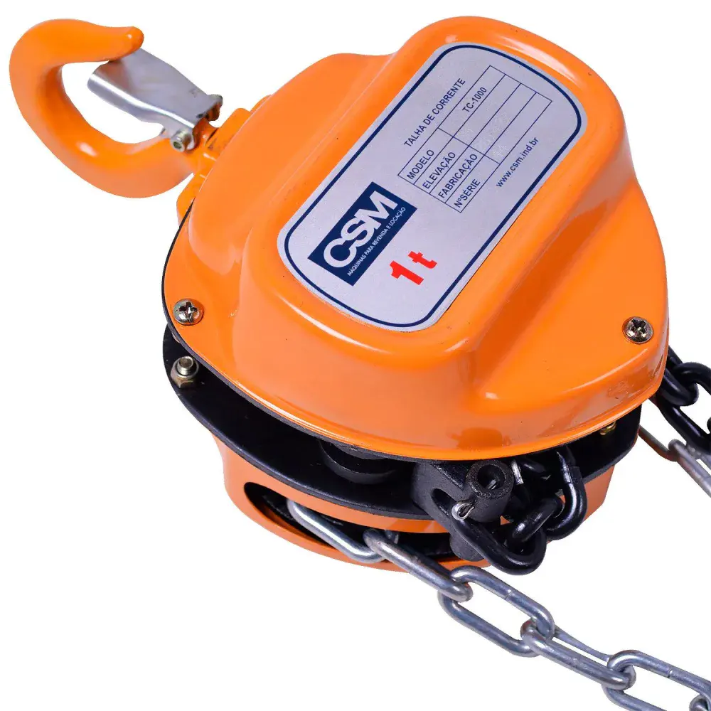 Talha manual 1 tonelada corrente com 3 metros TC1000 CSM — fotografia 3