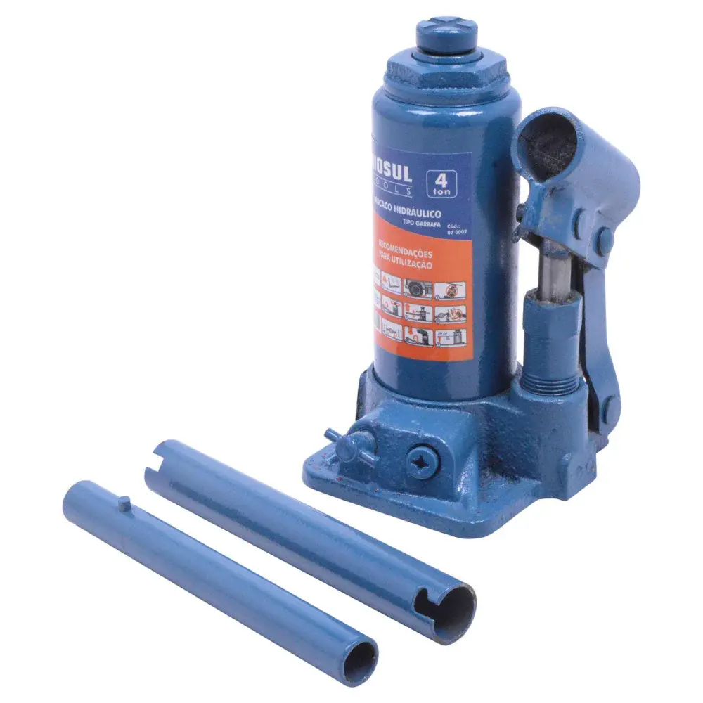 Macaco hidráulico tipo garrafa 4 toneladas riosul tools