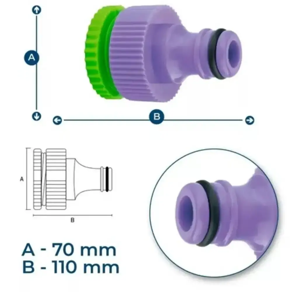 Conector fêmea para torneira bucha de 1/2 POL para 3/4 POL e 1 POL 5 unidades Palisad — fotografia 4