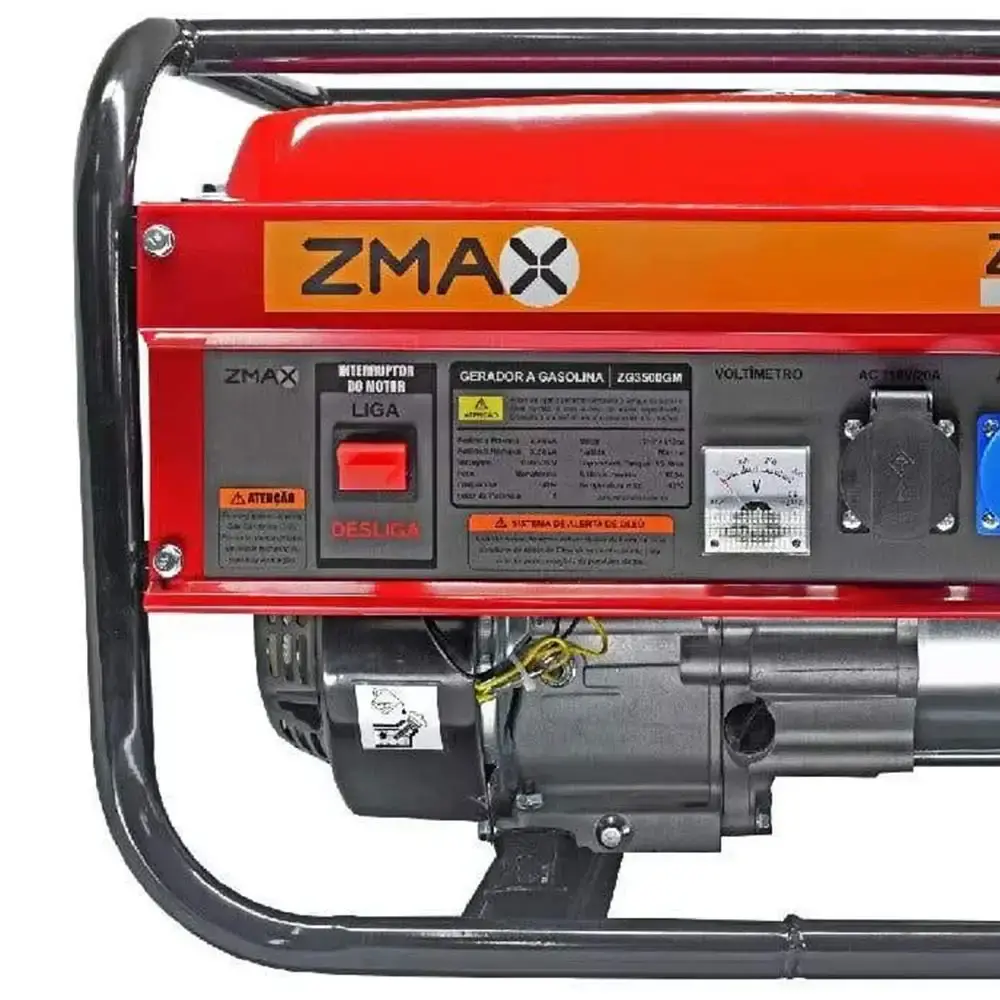 Gerador de energia à gasolina 3,5 KVA 4T bivolt Zmax + parafusadeira 12V maleta e kit — fotografia 3