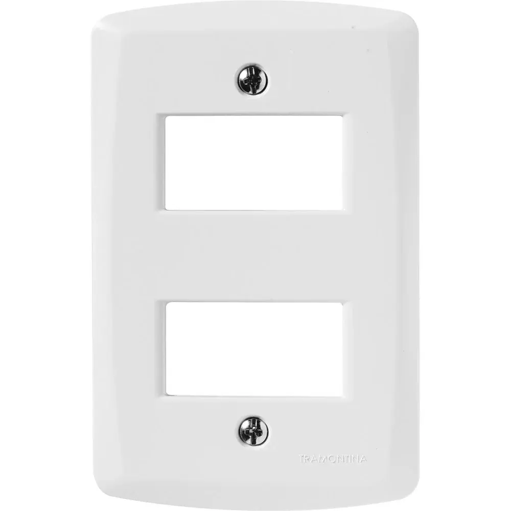 Placa 2 postos afastados 4X2 lux² branca Tramontina — fotografia de referência