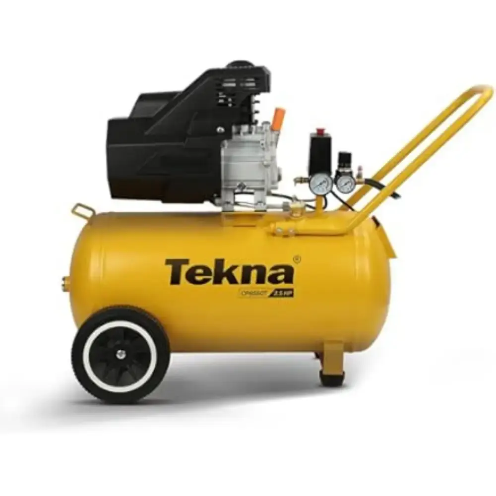 Compressor de ar 2,5HP 8 pés 43 litros lubrificado com kit multiuso 6 peças Tekna 110 V — fotografia 8