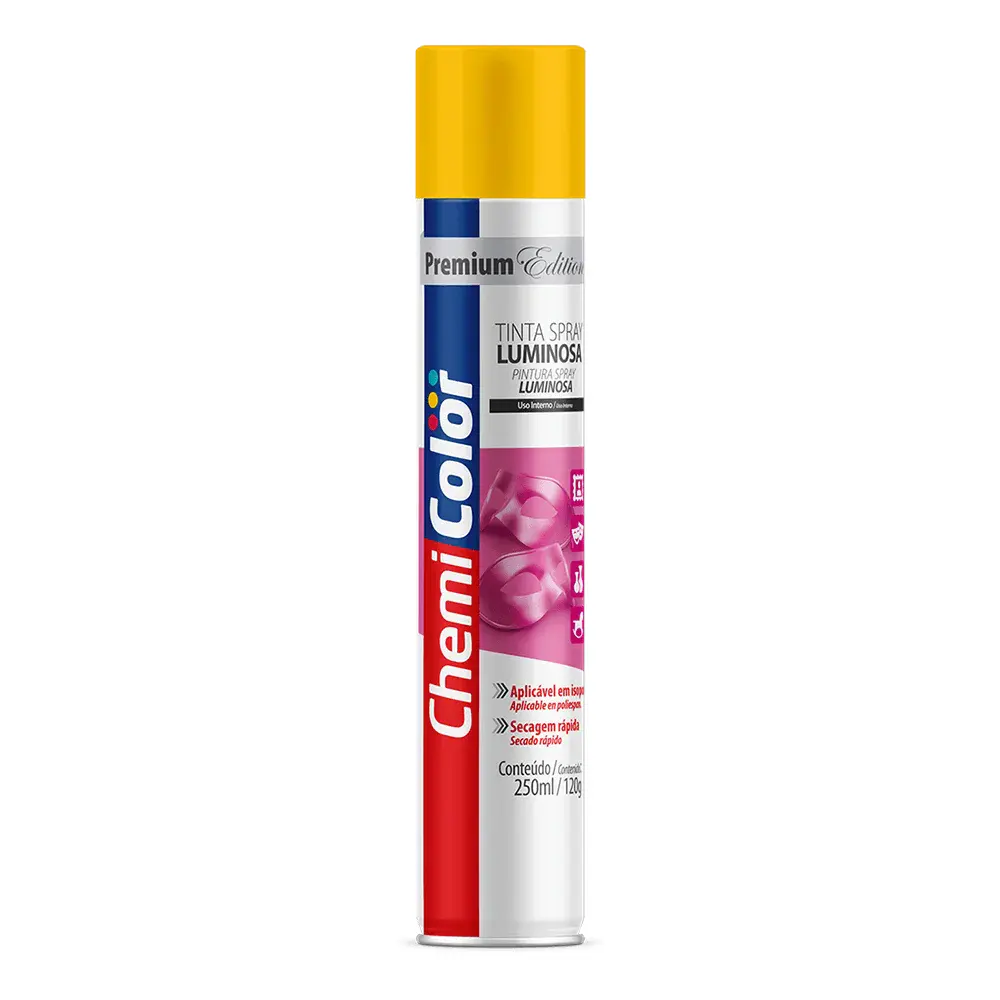Tinta spray luminosa 250ML/120G amarelo da Chemicolor — fotografia 2