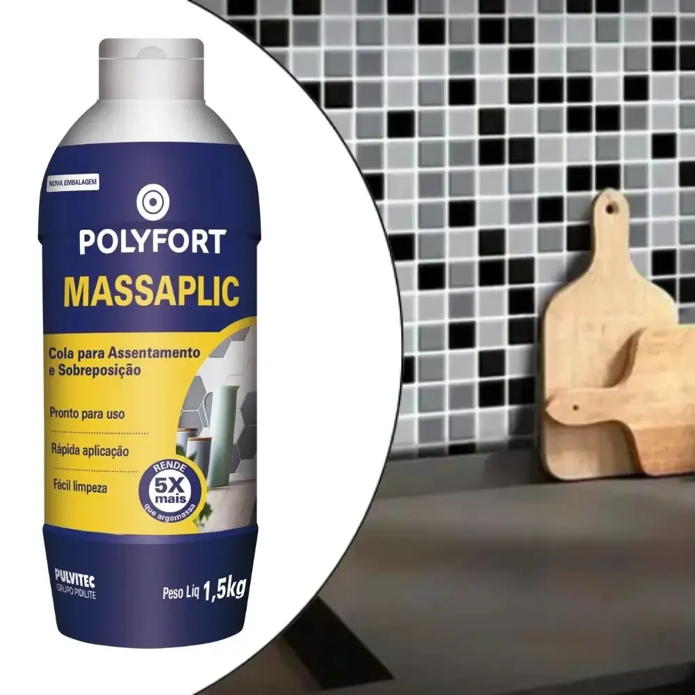Cola para azulejo pastilha 1,5KG massaplic FA022 Pulvitec — fotografia 5