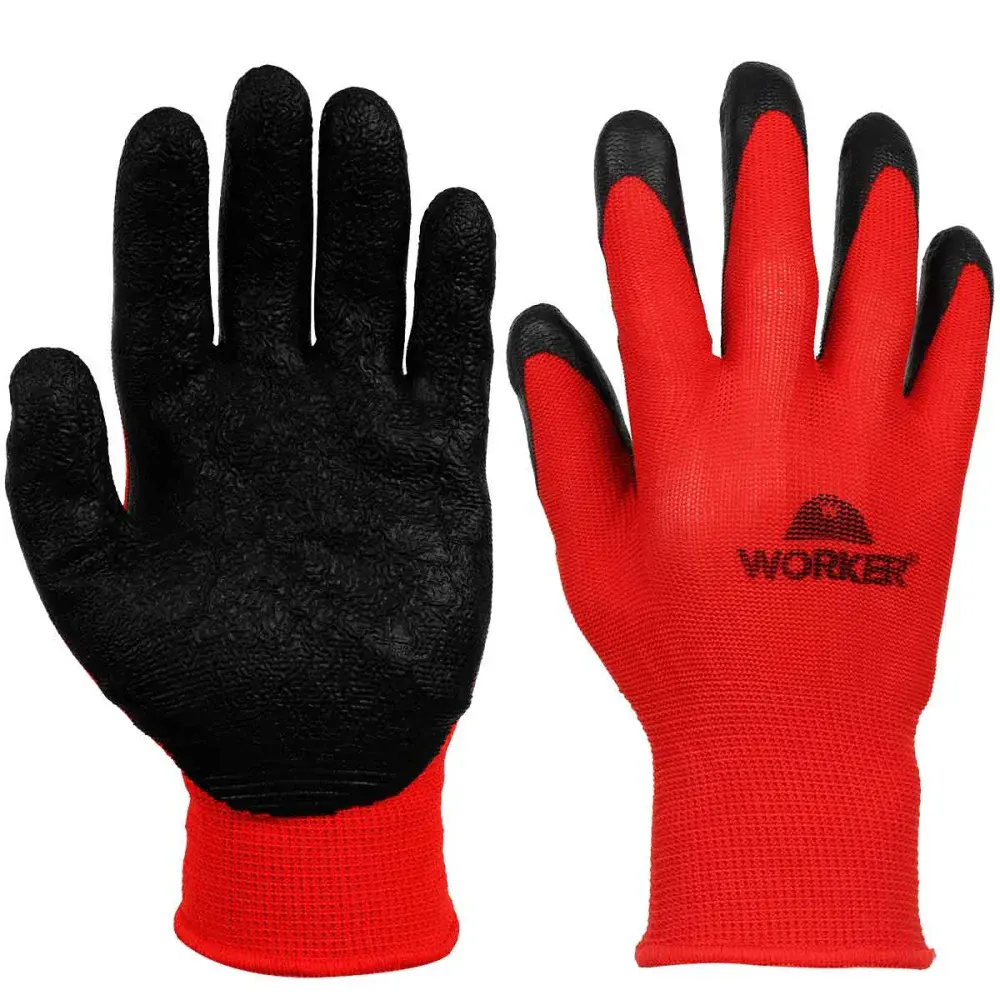Luva de segurança de borracha látex grip WK12 T7” p Worker — fotografia de referência