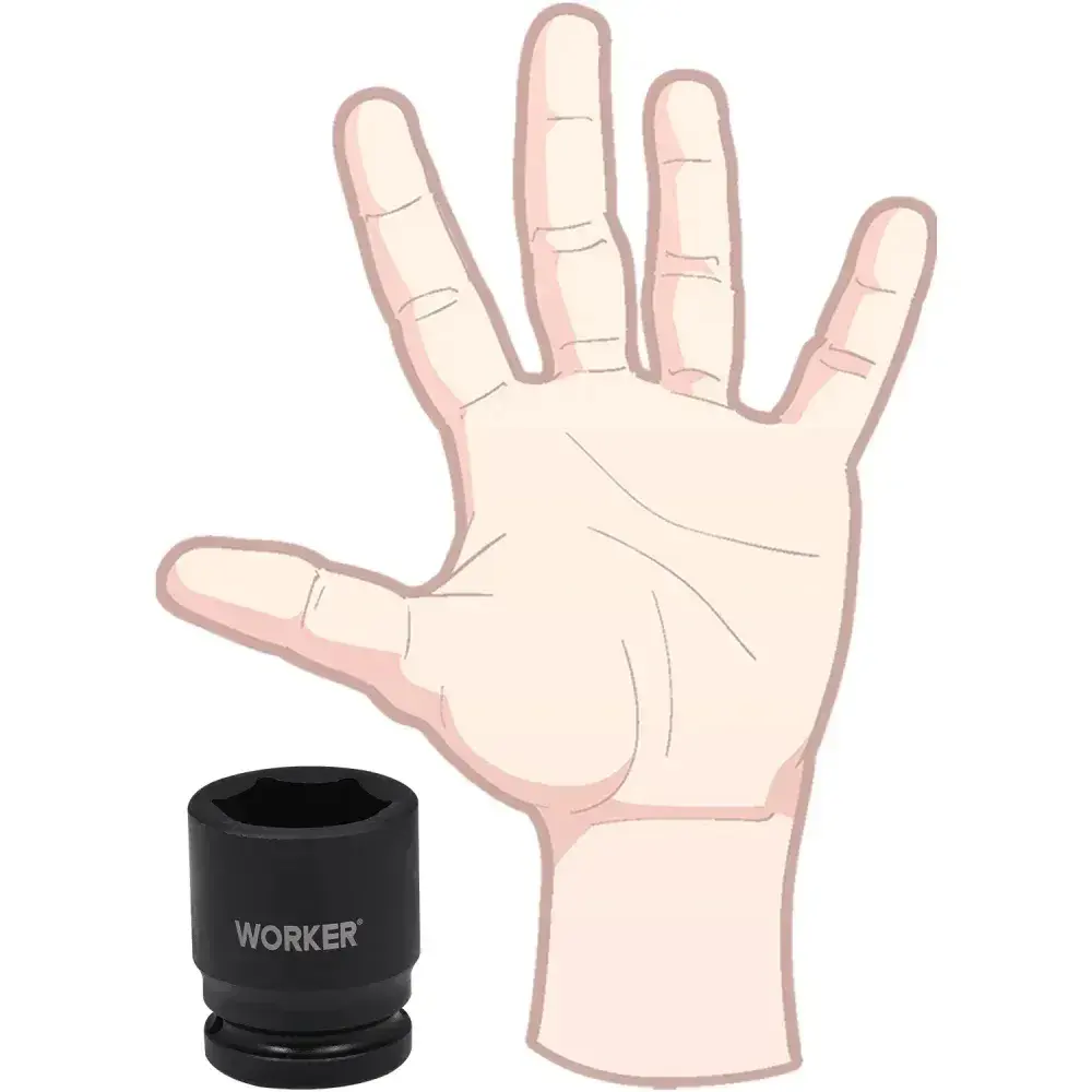 Soquete sextavado impacto encaixe 3/4 30MM Worker — fotografia 12