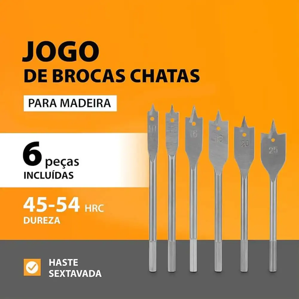 Jogo de brocas chatas para madeira kit com 12 peças Sparta — fotografia 5