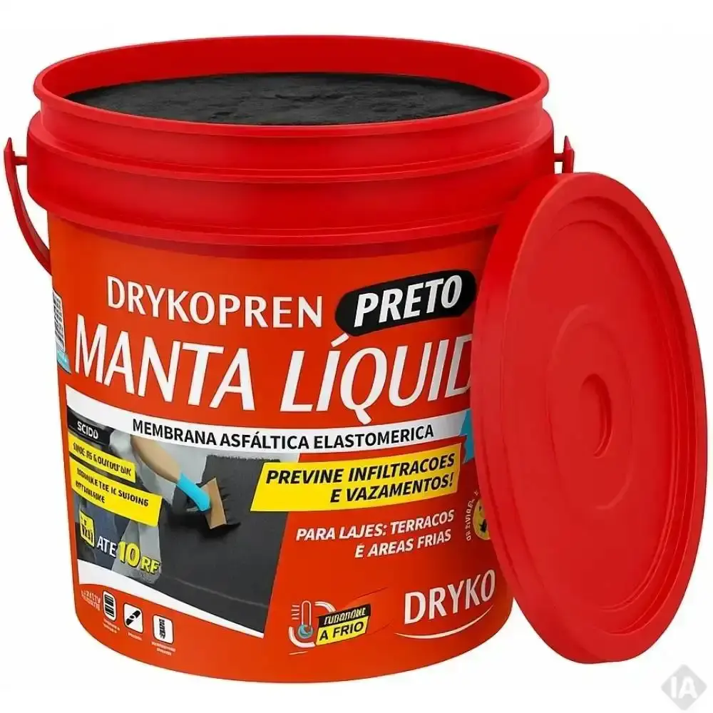 Manta líquida asfáltica drykopren 3,6 l preto Dryko — fotografia 2