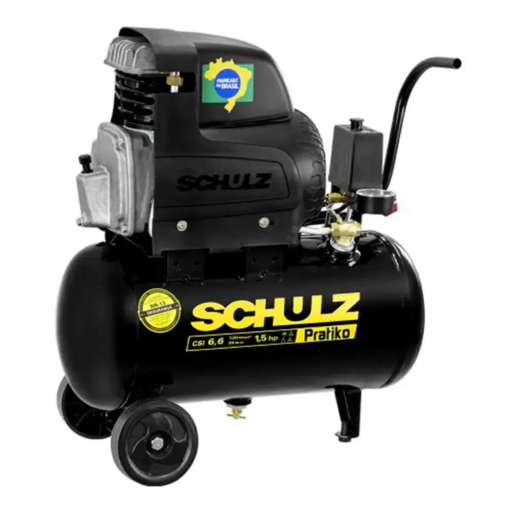 Compressor de ar 1,5 HP 6,6 pés 20 litros pratiko CSI 6,6/20 Schulz 110 V
