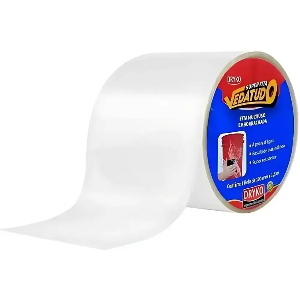 Fita Adesiva Emborrachada VEDATUDO 10CM x 1,5M Branca ULTRADRYBCO-CX DRYKO — fotografia 4
