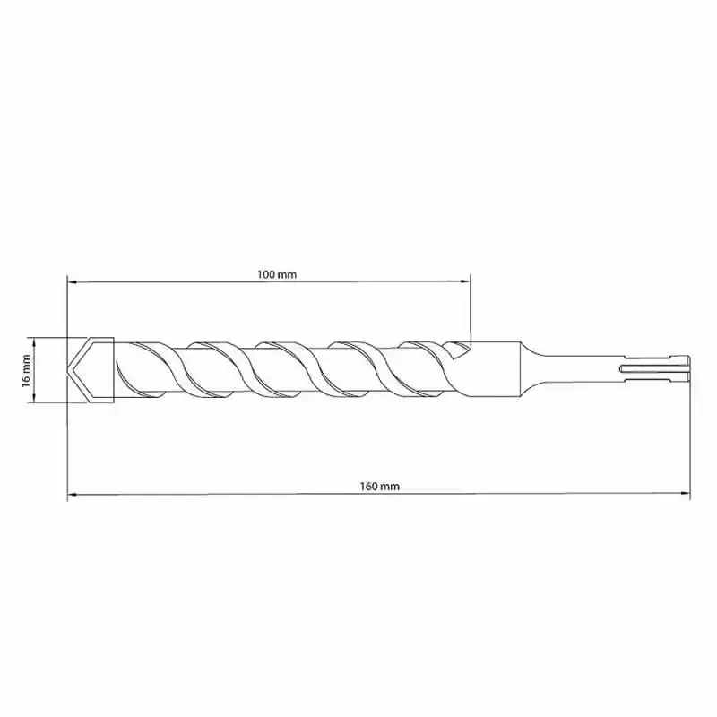 Broca SDS Plus 16 x 160 MM em Aço Especial 43148134 TRAMONTINA — fotografia 4