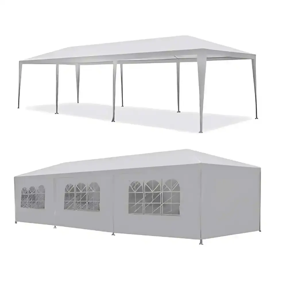 Tenda gazebo 3X9 em aço dobrável parede e porta branco IWGZM39BR ImportWay