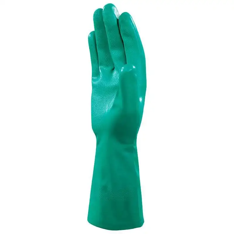Luva de borracha nitrílica flocada para solvente 33 CM VE801 GG 260 MM delta plus — fotografia 3
