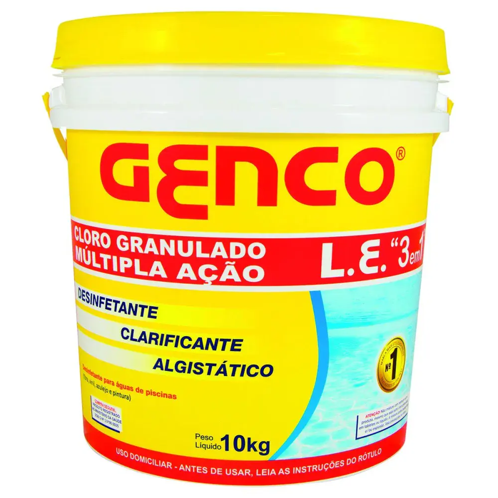 Cloro granulado l.e. múltipla ação 3 em 1 com 10KG da Genco
