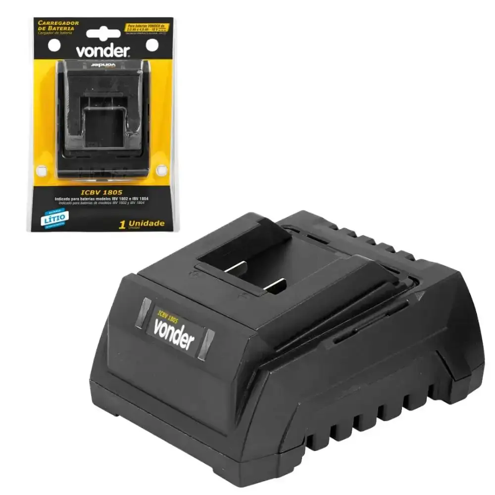 Carregador de bateria 18V intercambiável icbv 1805 bivolt Vonder — fotografia 3
