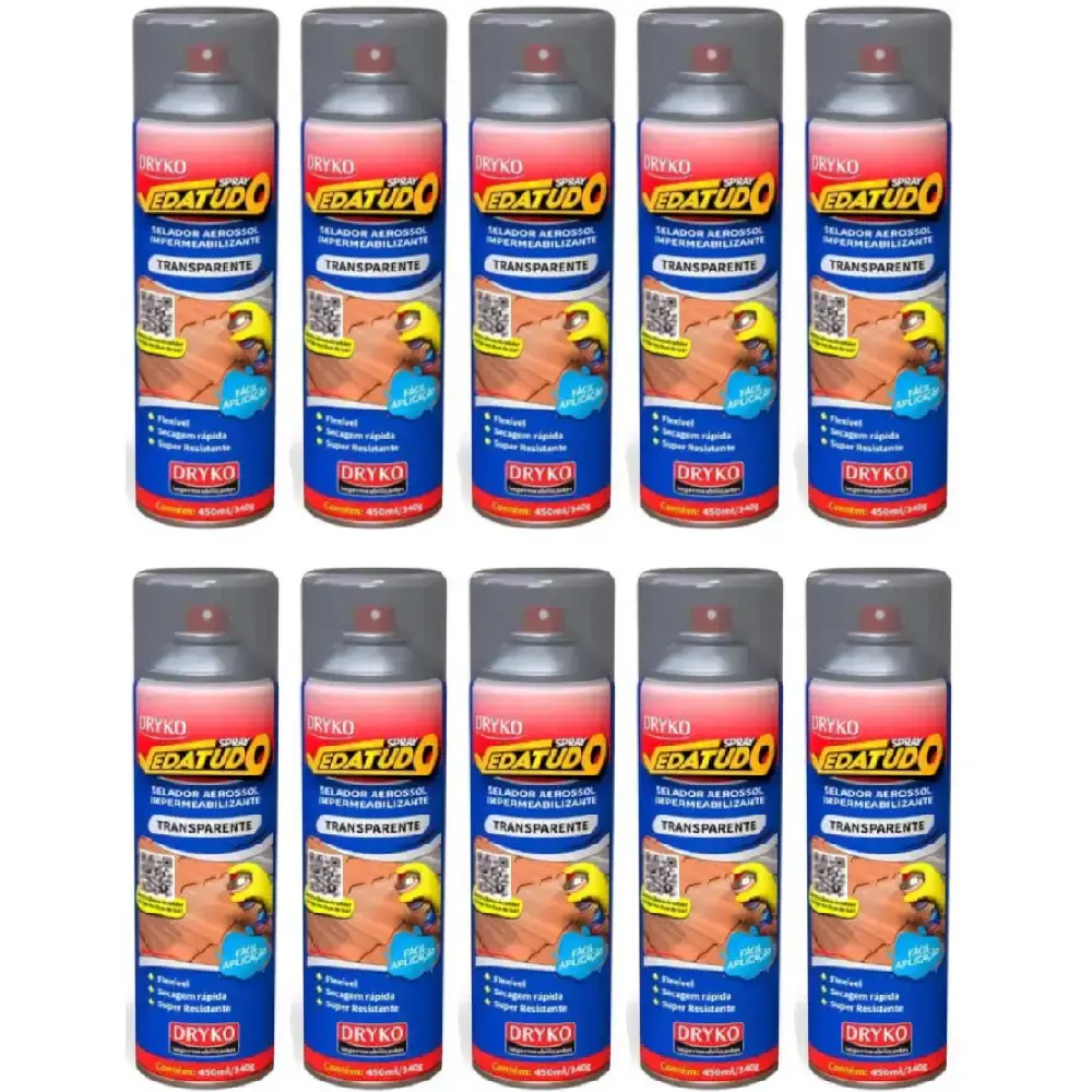 Spray Impermeabilizante 400 ml com 10 Unidades DRYKO