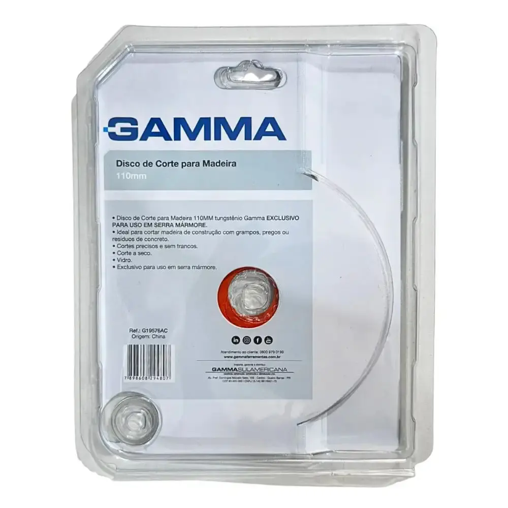 Disco de Corte para Madeira 110 mm Tungstênio GAMMA — fotografia 5