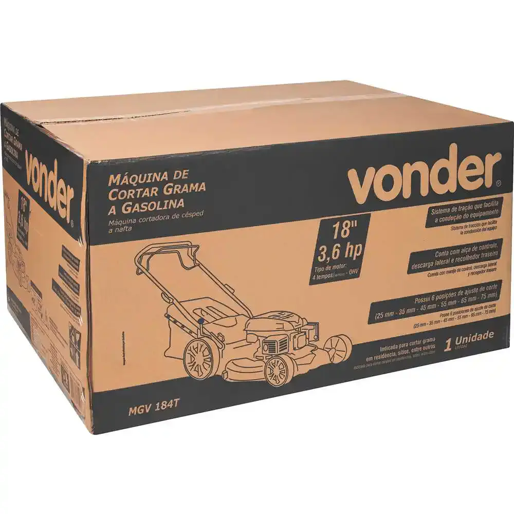 Cortador de grama a gasolina 18POL 3,6HP MGV-184 Vonder — fotografia 10