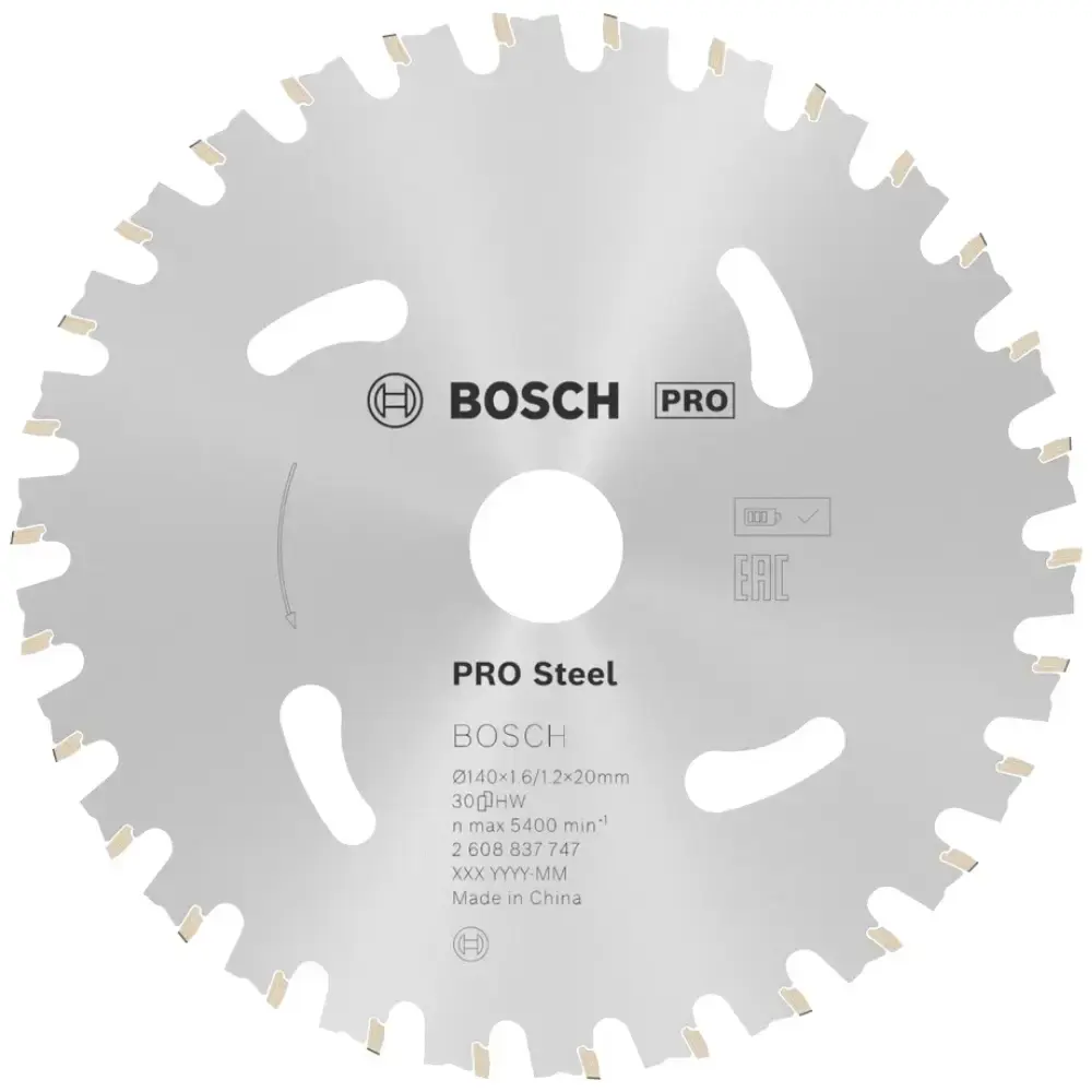 Disco de serra circular PRO steel cordless 140X20MM 30 dentes Bosch — fotografia de referência