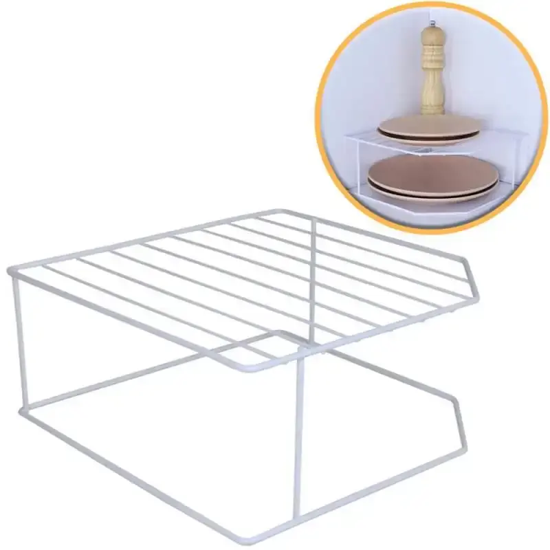 Organizador porta pratos horizontal viena 2 níveis em aço branco 990701 BEL — fotografia de referência