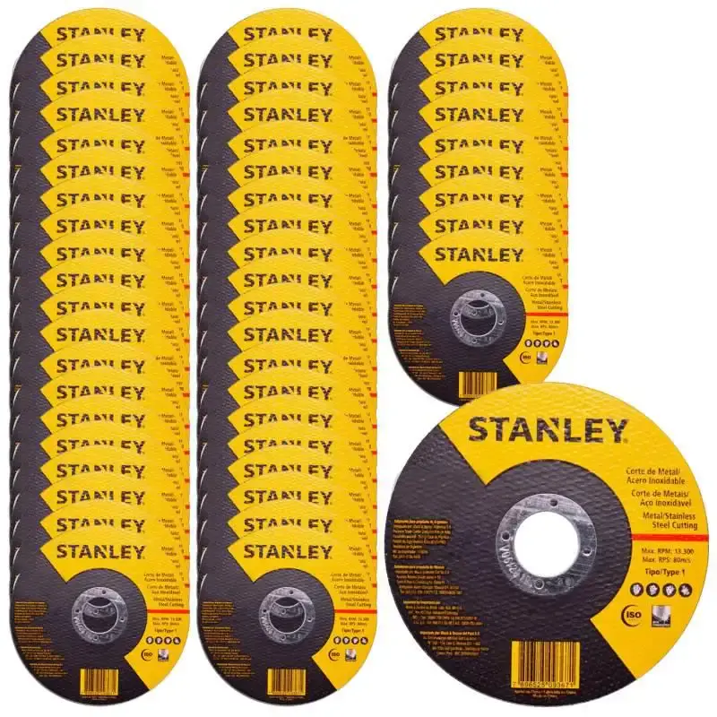 Disco de Corte Inox 4.1/2 POL x 1.0 MM Furo 7/8 POL STA8061 Combo 50 Peças STANLEY