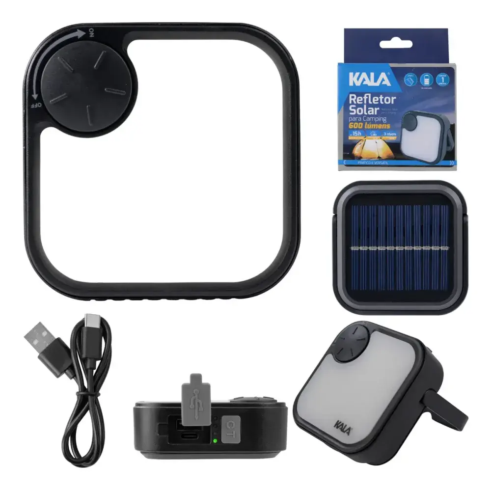 Refletor solar recarregável 600LM camping Kala — fotografia 6