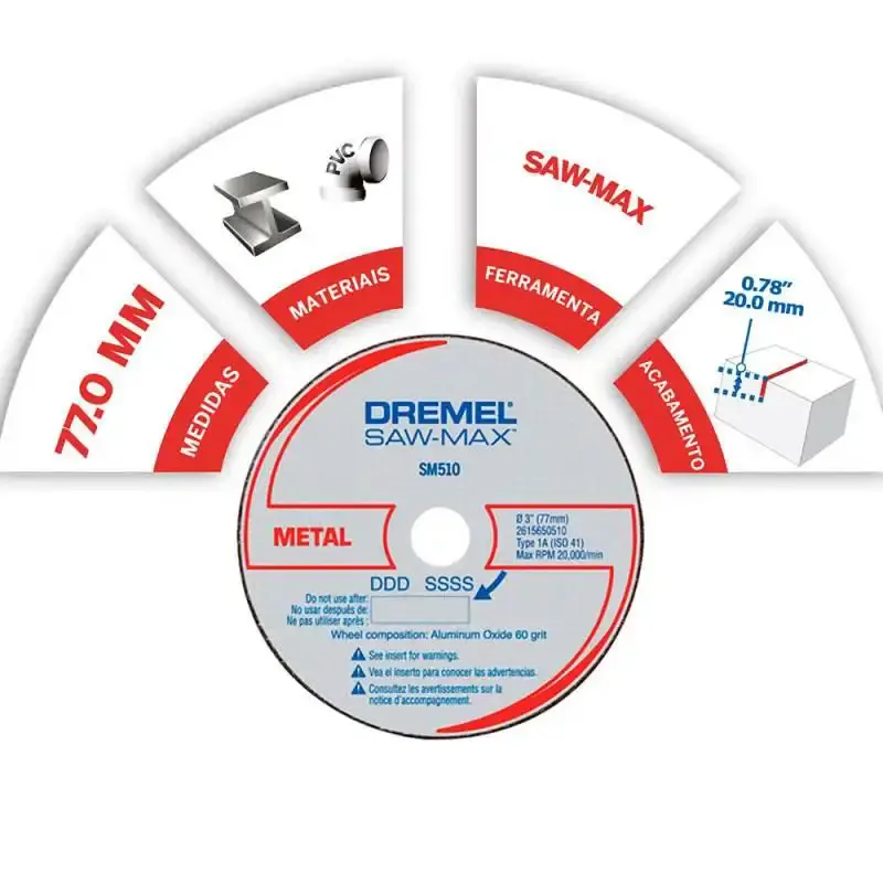 Disco de corte metais para Dremel SAW MAX DSM510 Dremel — fotografia 3