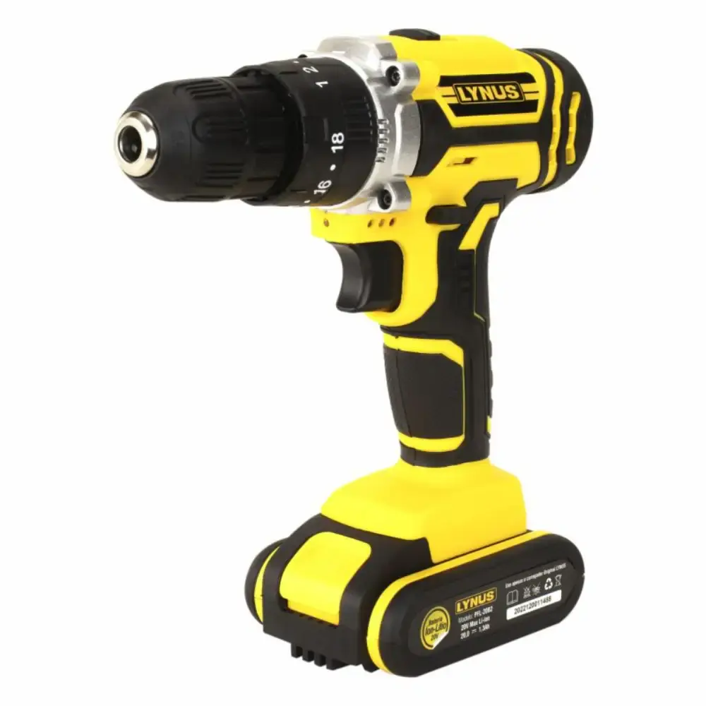 Parafusadeira furadeira impacto com 2 baterias 20V carregador e maleta PFL-20B2 Lynus — fotografia 5