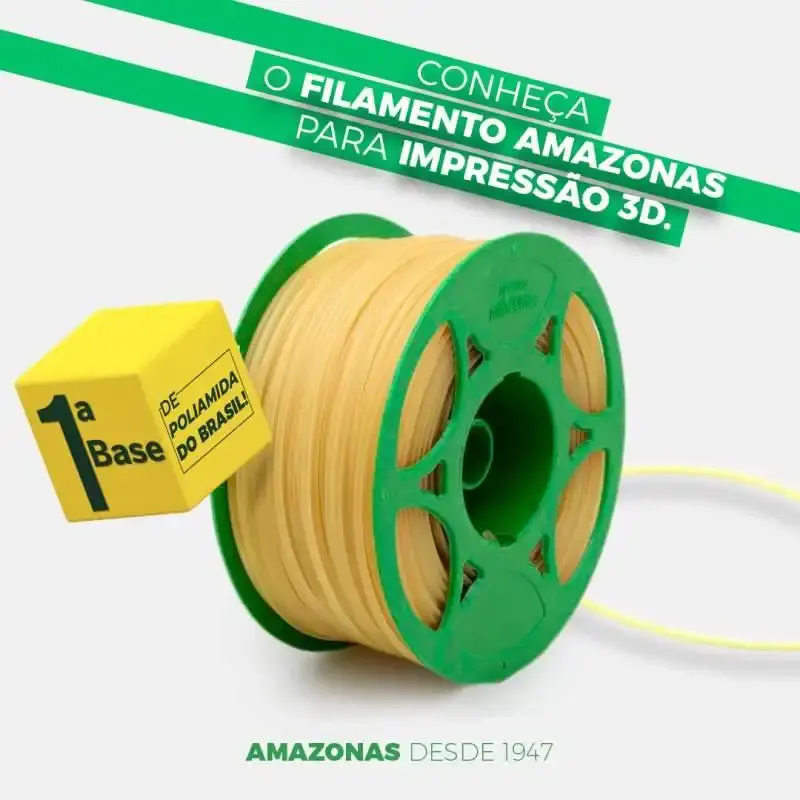 Filamento poliamida para impressão 3D 1.0KG cor ambar claro Amazonas — fotografia 6