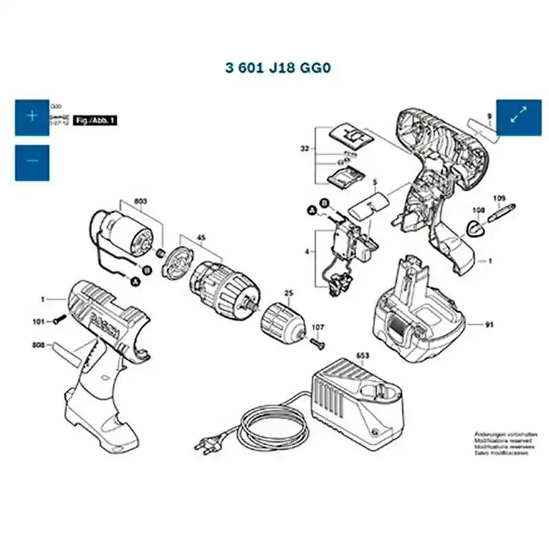 Motor para parafusadeira / furadeira GSR 14.4-2 2609120204 Bosch — fotografia 3