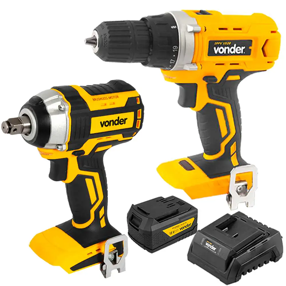 Furadeira chave de impacto com bateria 18V e carregador Vonder